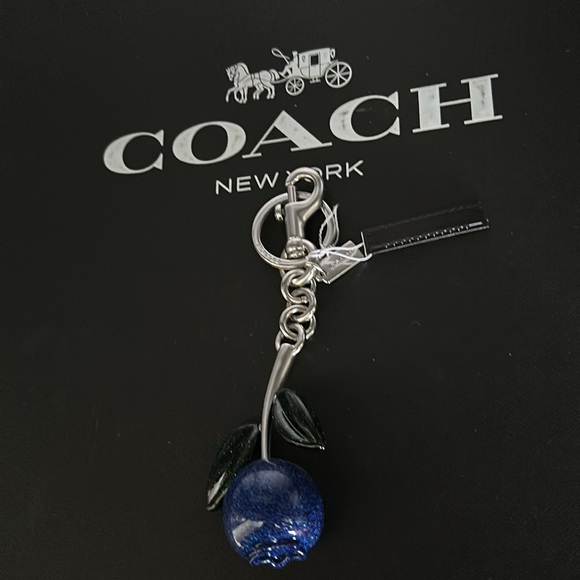NWT Coach Glitter Blueberry Bag Charm - Picture 4 of 7